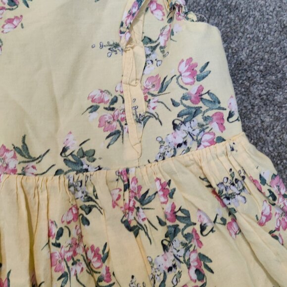 F&F Kids Girls Dress Size 3T Yellow Flowers 100% Cotton Lined Summer Fashionable - Picture 4 of 8